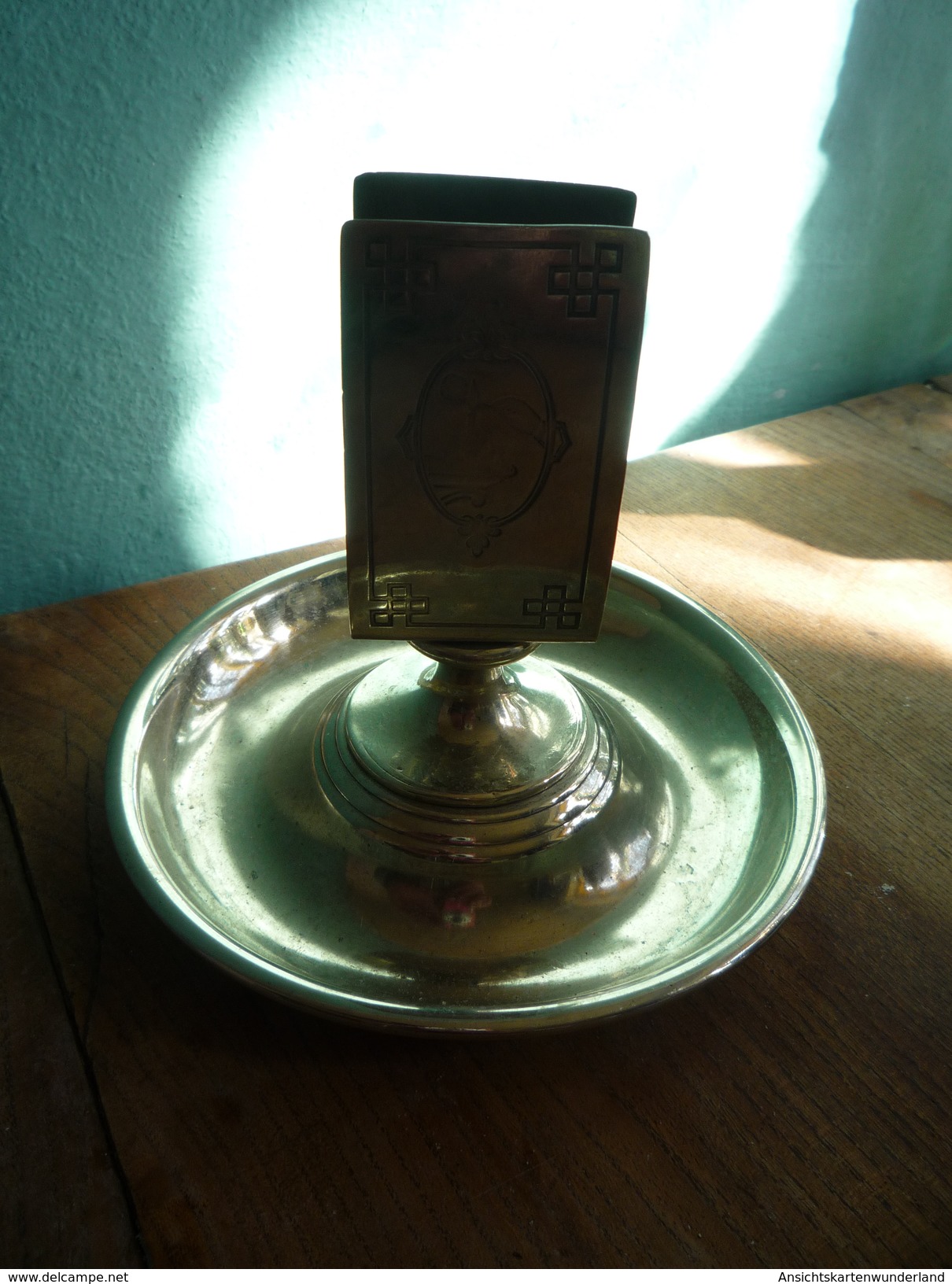 Aschenbecher Vernickelt Mit Streichholzhalter Um 1910/ 1920 - Metal