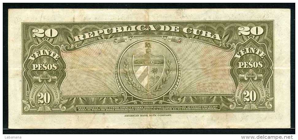 347-Cuba Billet De 20 Pesos 1958 H638A - Cuba