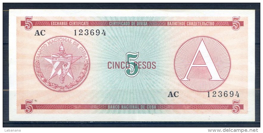 499-Cuba Billet De 5 Pesos 1985 AC123 Série A - Cuba