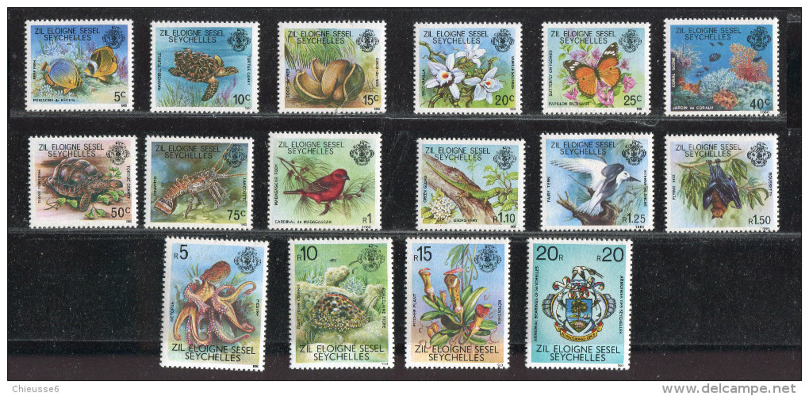Seychelles - Zill éloigne SESEL -** N° 1 à 16 - Faune Et Flore   Oiseaux , Coquillages, Poissons, Tortues, Etc... - Seychelles (1976-...)