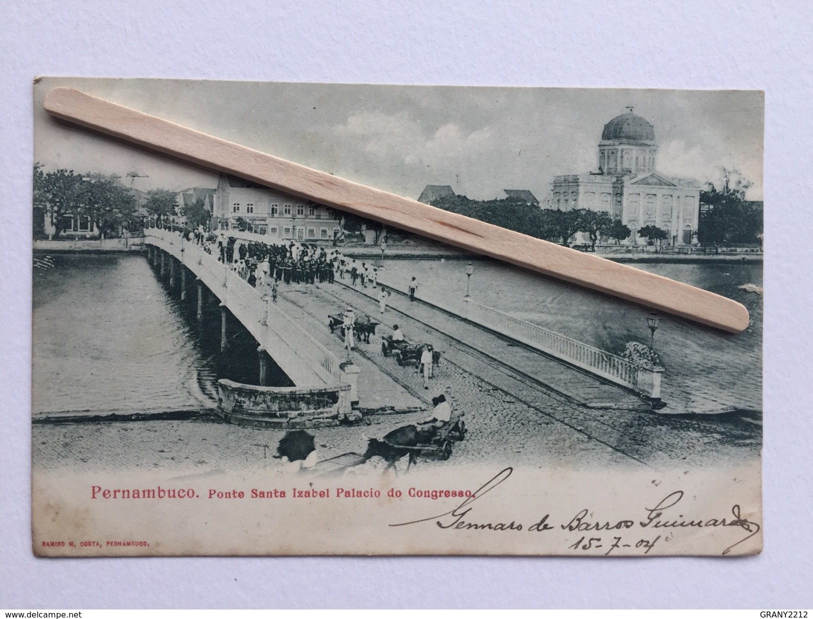 PERNAMBUCO " Ponte Santa Izabel  Palacio Do Congresso " Panorama , Animée " 1904 ( édit Ramiro M . Costa , Pernambuco ). - Recife