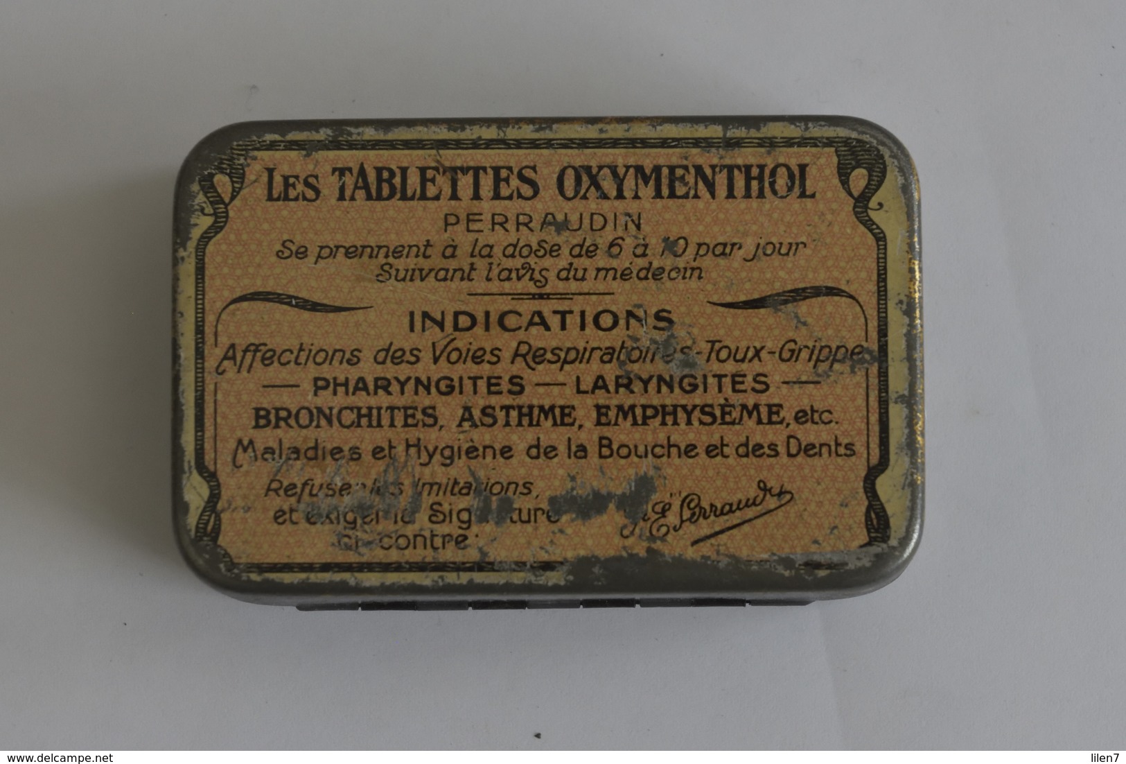 Boite En Fer Tablette Oxymenthol Perraudin - Scatole