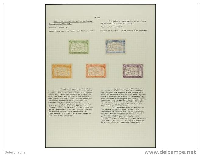 */&deg; VENEZUELA. Sc.54/58. 1896. MAPA DE VENEZUELA. Colecci&oacute;n Con Sellos Nuevos Y Usados, Contiene... - Autres & Non Classés