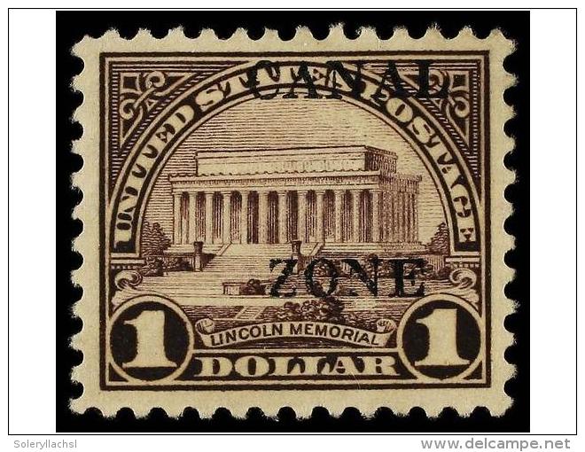 * ESTADOS UNIDOS. Sc.95. 1925-26. CANAL ZONE. 1 Dollar Violet Brown, Well Centered. Scott.125$. - Autres & Non Classés