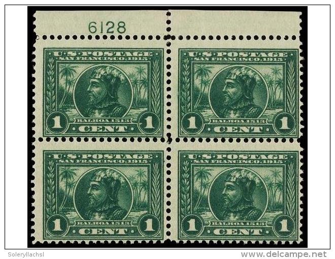 **/* ESTADOS UNIDOS. Sc.397. 1913. 1 Cent. Green. Block Of Four, One Stamp Hinged. Scott.+136$. - Autres & Non Classés