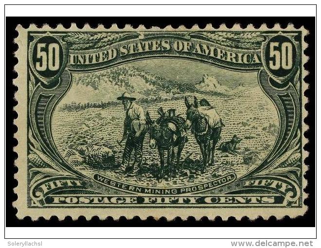 * ESTADOS UNIDOS. Sc.291. 1898. 50 Cent. Green, Original Gum. Scott.650$. - Otros & Sin Clasificación