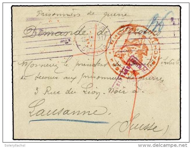 BULGARIA. 1917 (June 15). SOFIA To LAUSANNE. Prisoner Of War Letter. A Request For Assistance, Addressed To The... - Otros & Sin Clasificación