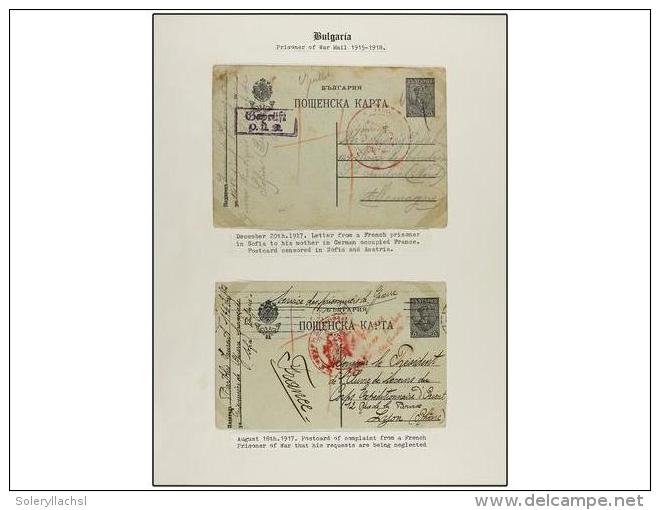 BULGARIA. 1917. PRISONERS OF WAR. 2 Postal Stationery From A French Prisoner Of War. - Autres & Non Classés