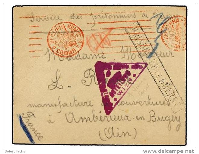 BULGARIA. (1917 Ca.). Letter From A French Prisoner Of War To AMBERIEUX EN BUGAY (France). Oblong PRISONNIER DE... - Autres & Non Classés