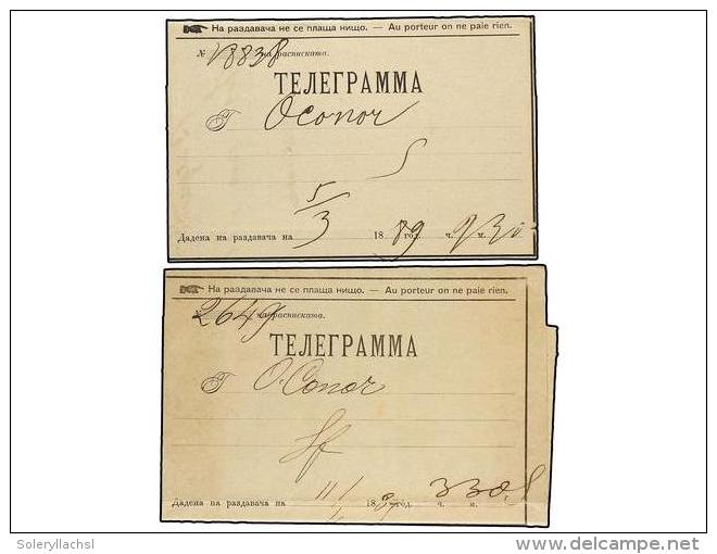 BULGARIA. 1889. TWO TELEGRAMS To Nicolas O&acute;Conor British Consul In Bulgaria. - Autres & Non Classés