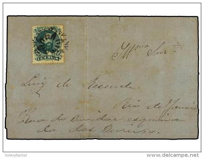 BRASIL. Sc.58. 1872. Envuelta Dirigida A RIO DE JANEIRO. 100 Reis Verde, Mat. Circular De Fantasia, Envuelta... - Other & Unclassified