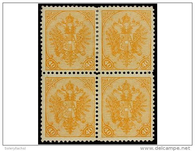 **/* BOSNIA-HERZEGOVINA. Fe.19. 1900-1901. 40 Heller Yellow. Block Of Four. Fresh And Fine A Rare Block. F.... - Other & Unclassified