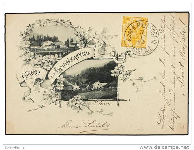 BOSNIA-HERZEGOVINA. Mi.2II. 1899. MAGLAU To DRESDEN. Postcard Franked By 2 H. Yellow. - Other & Unclassified