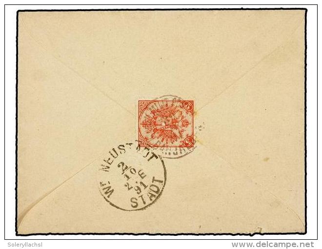 BOSNIA-HERZEGOVINA. Mi.4I. 1891. BANJALUKA To NEUSTADT. 5 Heller Red On Back. - Other & Unclassified