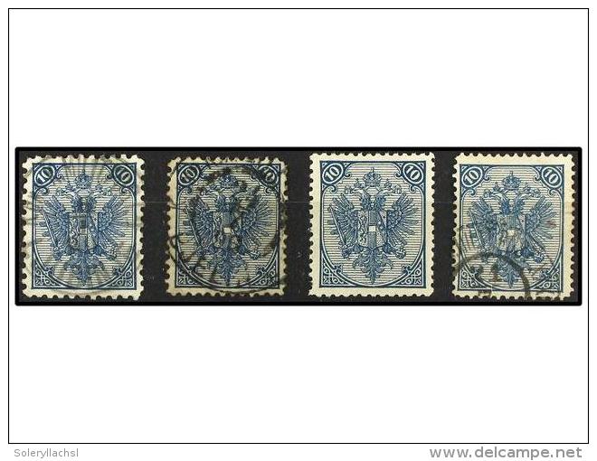 */&deg; BOSNIA-HERZEGOVINA. Fe.6 II. 1880. 10 Kr. Blue CROSS VARIETY. Perf. 10 1/2 And 11 1/2, Used... - Other & Unclassified