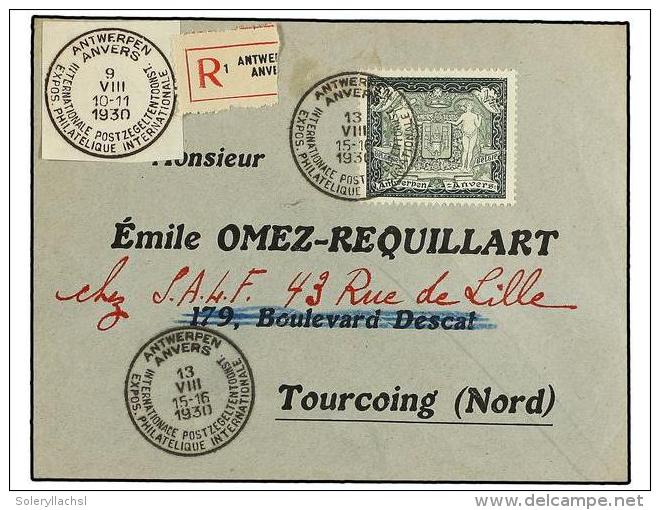 BELGICA. Yv.301. 1930. ANVERS To FRANCE. 4+6 Fr. Green, Arrival On Back. - Autres & Non Classés