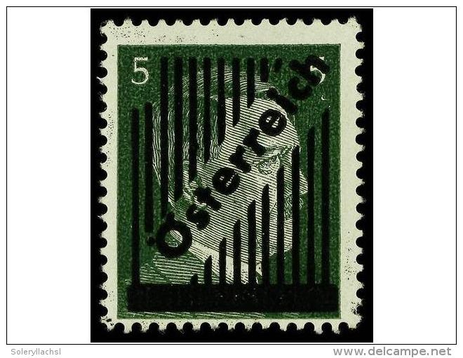 ** AUSTRIA. Mi.668Ib. 1945. 5 Pf. Black Ovpr. (13 Lines), Never Hinged. LUXE. Michel.350&euro;. - Other & Unclassified