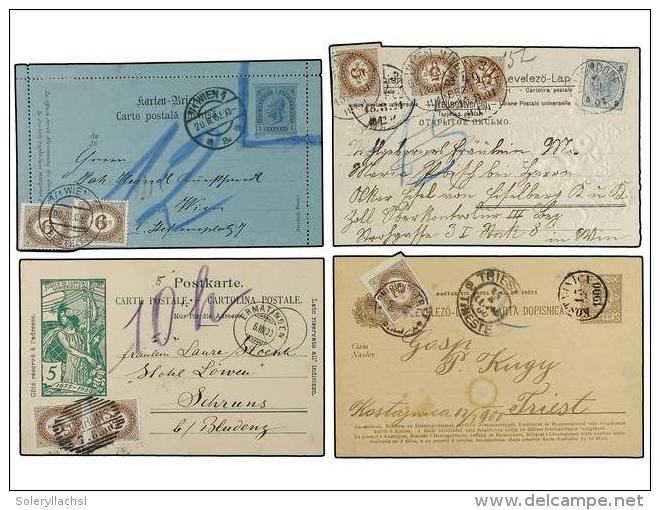 AUSTRIA. 1900-1907. Conjunto De 7 Cartas O Tarjetas, Tasadas A La Llegada Con Sellos De Austria. - Otros & Sin Clasificación