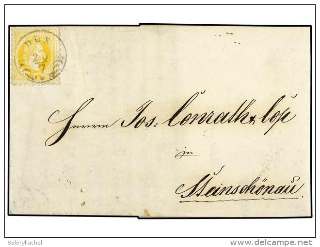 AUSTRIA. 1868 (July 20). Printed Matter Entire Letter To Steinschonau Franked By 1867 2 Kr. Yellow Tied By... - Other & Unclassified