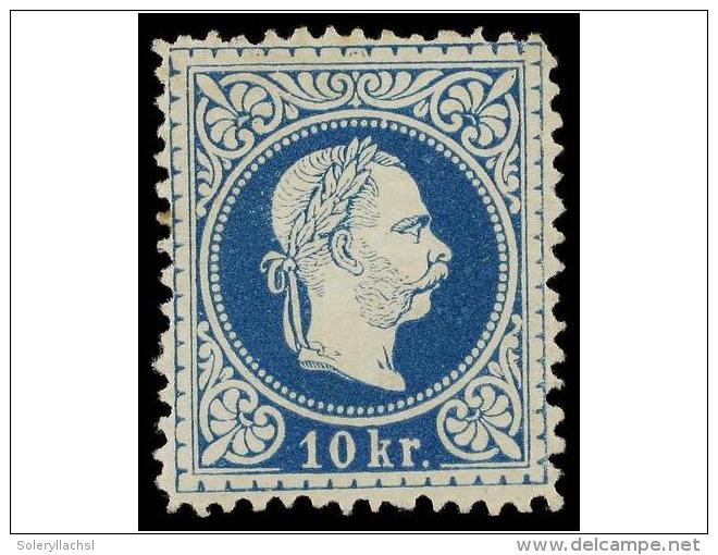 * AUSTRIA. Mi.38IIE. 1867. 10 Kr. Blue, Perf. 13. FINE. Michel.350&euro;. - Otros & Sin Clasificación