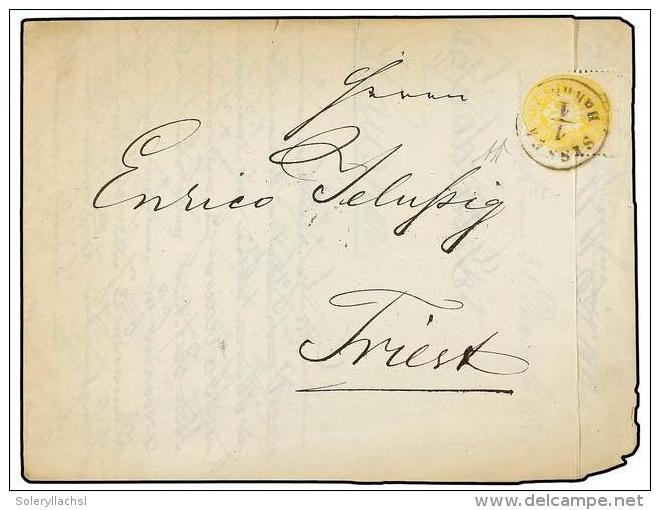 AUSTRIA. Mi.24. 1864. SISSK To TRIEST. 2 Kr. Yellow, Printed Matter Rate. - Autres & Non Classés