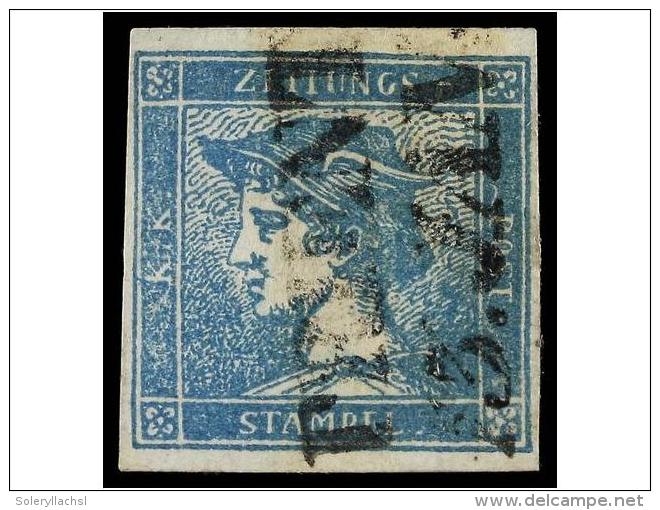 &deg; AUSTRIA. Mi.6Ig. 1851. 0,60 Kr. Blue Ribbed Paper. FINE. Michel.280&euro;. - Andere & Zonder Classificatie