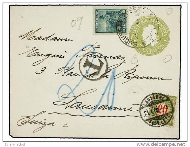 ARGENTINA. 1902. Entero Postal De 5 Ctvos. Verde Amarillo (en El Interior Fragata &acute;Sarmiento&acute;)... - Andere & Zonder Classificatie