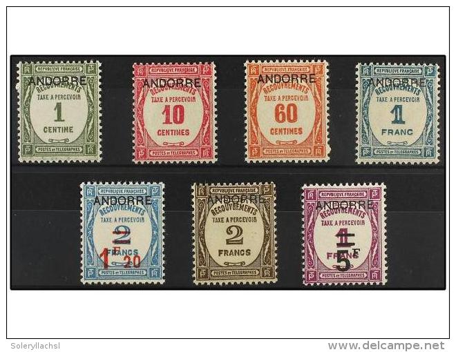 ** ANDORRA: ANDORRA FRANCESA. Yv.T-9/15. 1931-32. Complete Set, Never Hinged. Yvert.1.270&euro;. - Sonstige & Ohne Zuordnung