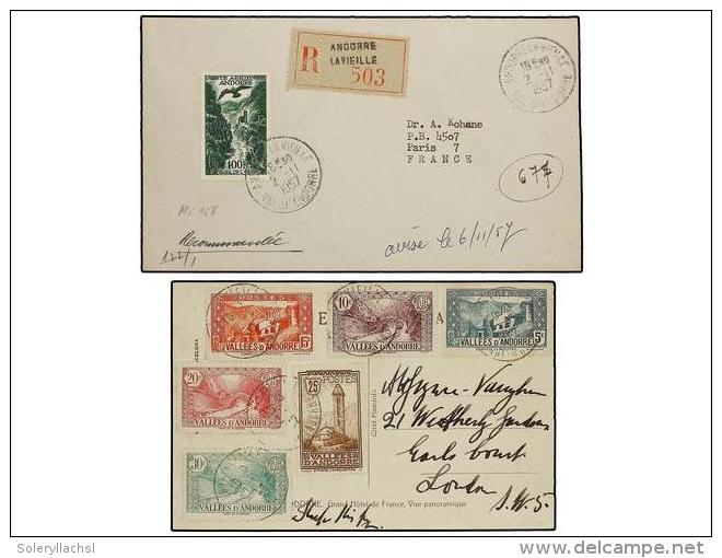 ANDORRA: ANDORRA FRANCESA. 1932-57. Conjunto De 4 Cartas. - Other & Unclassified