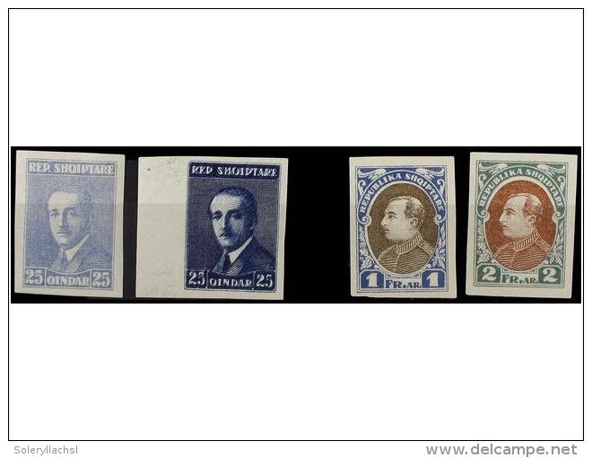 * ALBANIA. Yv.171/171a Y 176A/B. 25 Q. (2) Y 1 Fr.  Y 2 Fr. SIN DENTAR. - Altri & Non Classificati