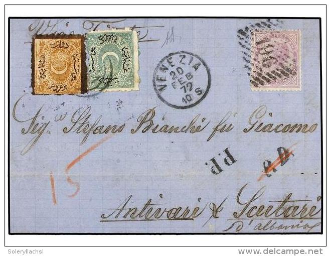 ALBANIA. 1872. Cover Ex The Bianchi Correspondence From VENICE To SCUTARI (Albania) Endorsed &acute;via... - Autres & Non Classés