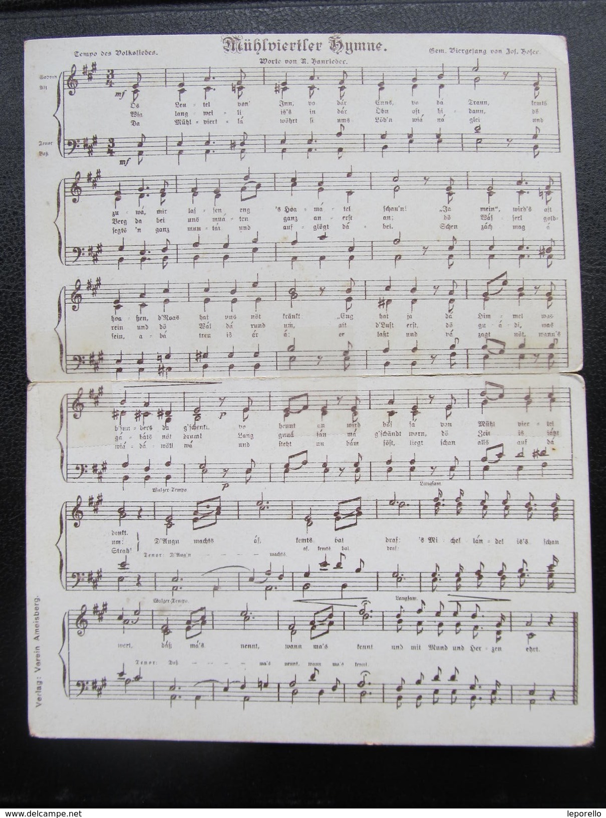 AK AMEISBERG ATZESBERG B. Rohrbach Klappkarte Warte Noten Lied Hymne Ca.1900 // D*26437 - Rohrbach