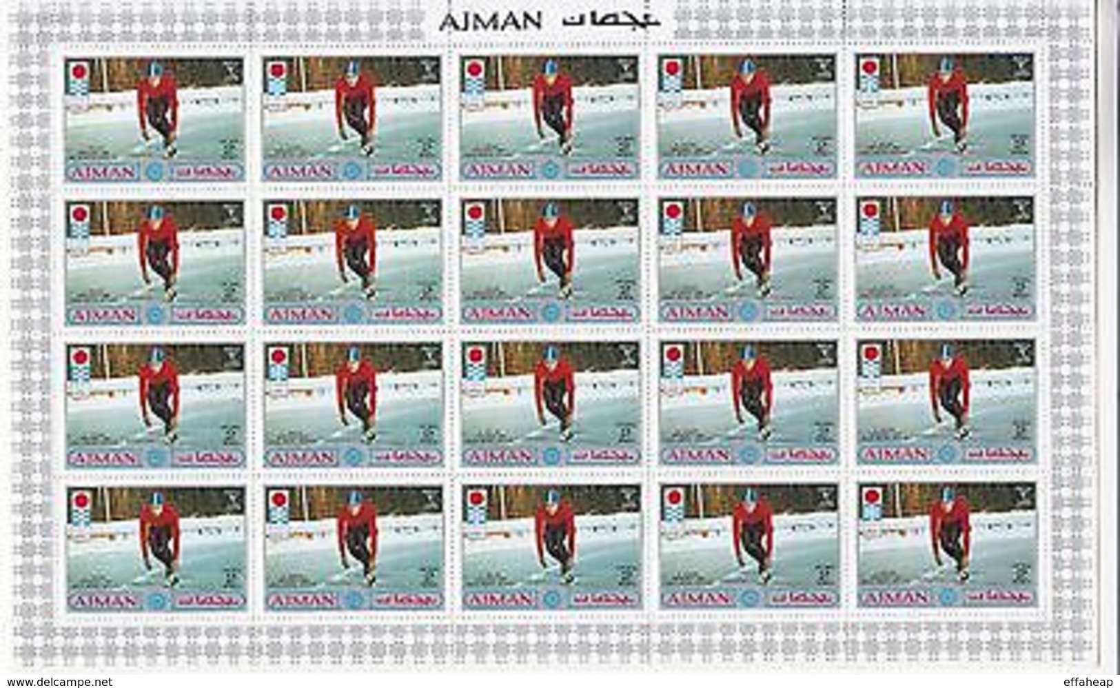 Ajman: Winter Olympics, Three Mint Sheet Of 20 Stamps - Other & Unclassified