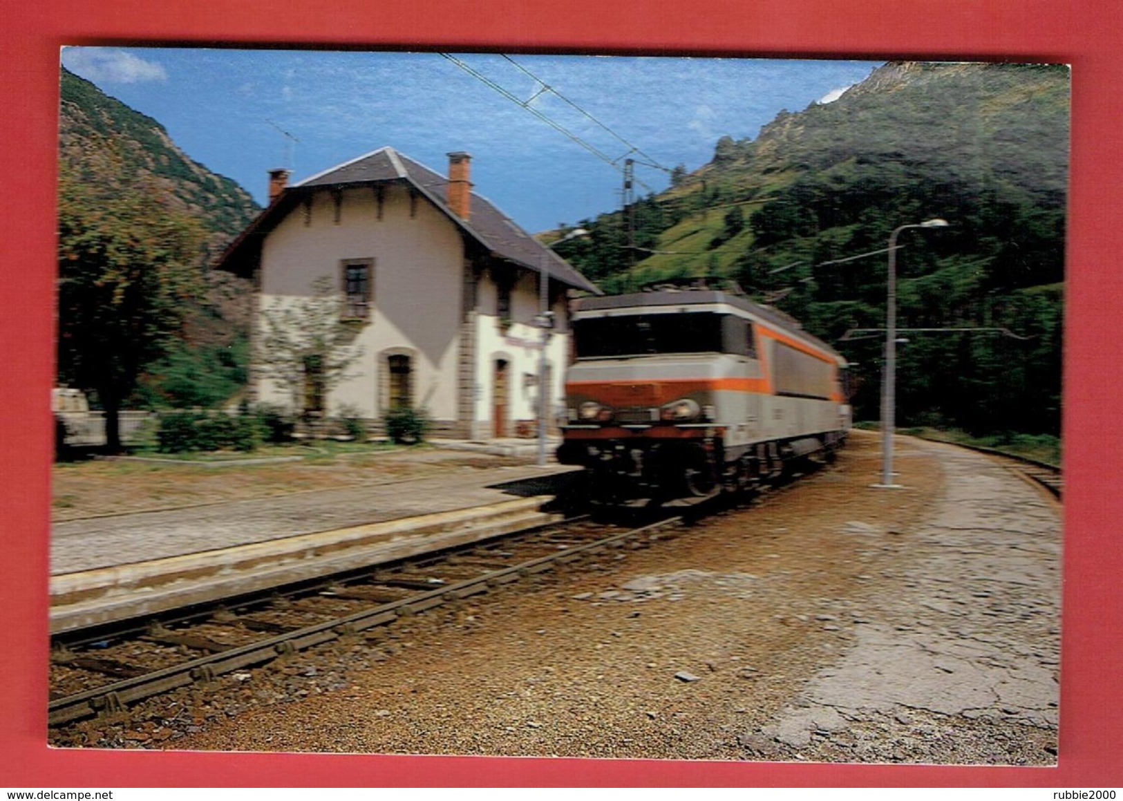 MERENS LES VALS 1989 LIGNE TOULOUSE LA TOUR DE CAROL TRAIN EN GARE CARTE EN TRES BON ETAT - Autres & Non Classés