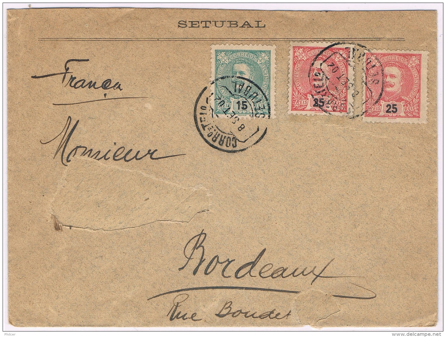 Portugal, 1902, Setúbal Bordeaux - Cartas & Documentos