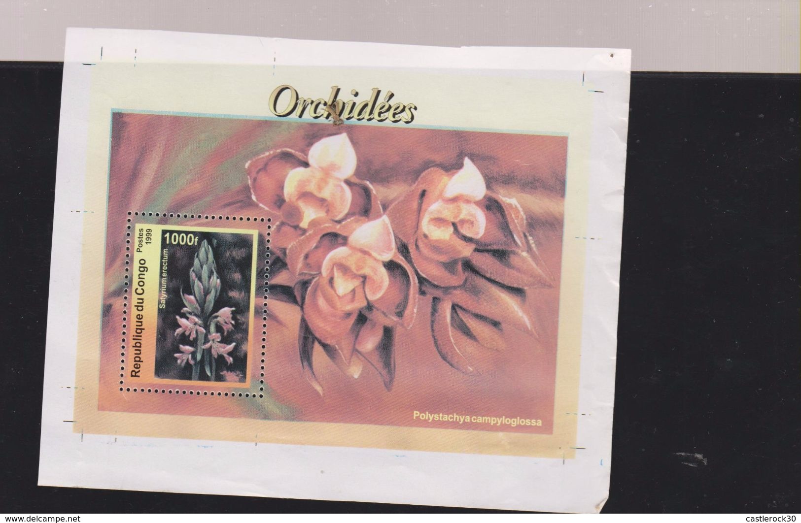 A) PROOF, 1999, AFRICA, REPUBLIC OF CONGO, ORCHIDS, FLOWERS, 1000 F, MNH. - Mint/hinged