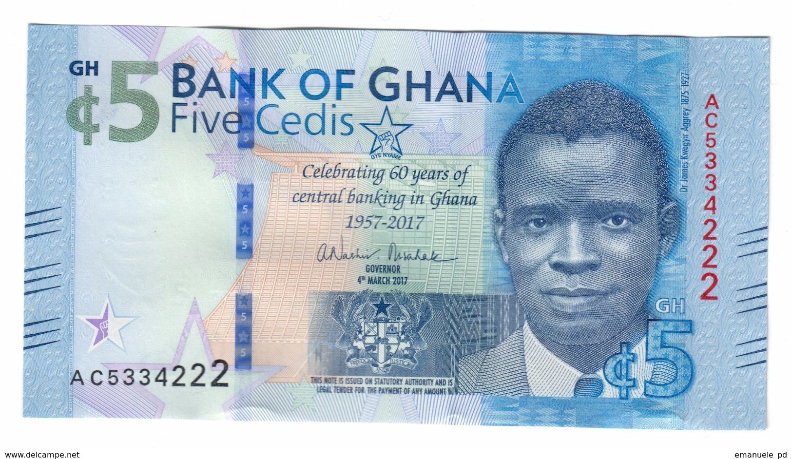 Ghana 5 Cedis 2017 Commemorative UNC - Ghana