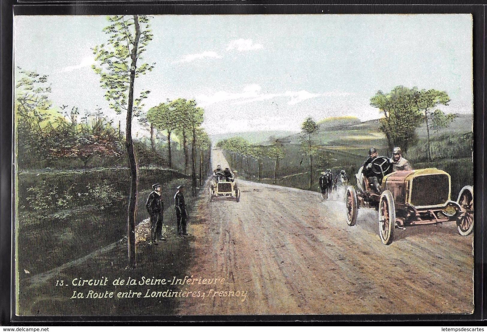 REPRODUCTION 76 - Londinières, La Route Entre Londinières Et Fresnay - Circuit De La Seine Inférieure - Londinières