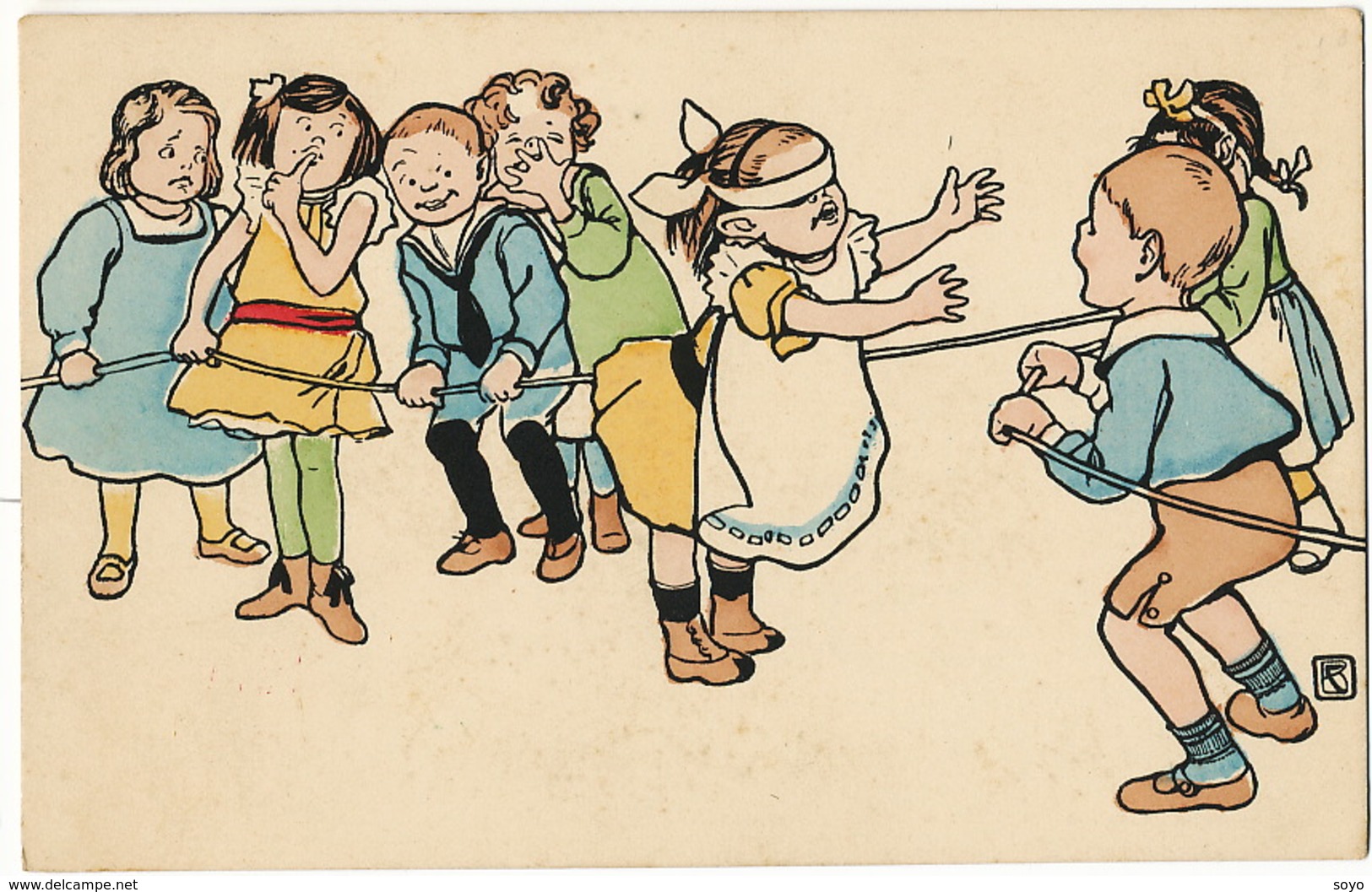 Viennoise Colorée Jeu D' Enfant Cache Cache Corde  Edit B.K.W.I. 457-3 - Cartes Humoristiques