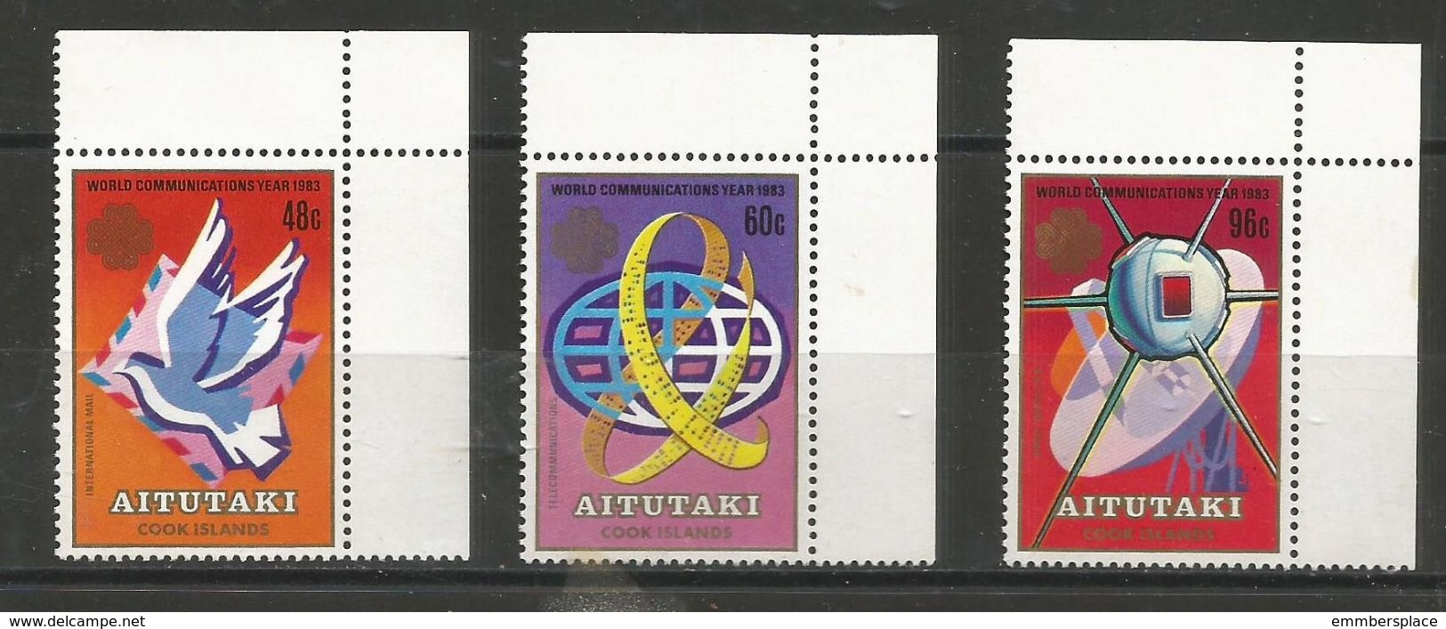 Aitutaki - 1983 Communications Year Set Of 3 MNH **     Sc 312-4 - Aitutaki