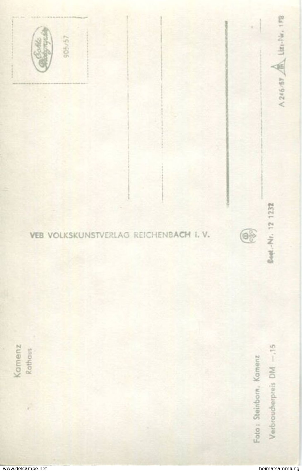 Kamenz - Rathaus - Foto-AK 50er Jahre - Verlag VEB Volkskunstverlag Reichenbach - Kamenz