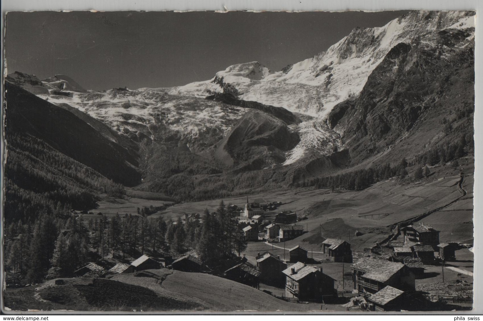 Saas-Fee (1800 M) Alphubel, Täschhorn, Allalinhorn, Feegletscher - Photo: E. Gyger No. 10460 - Täsch