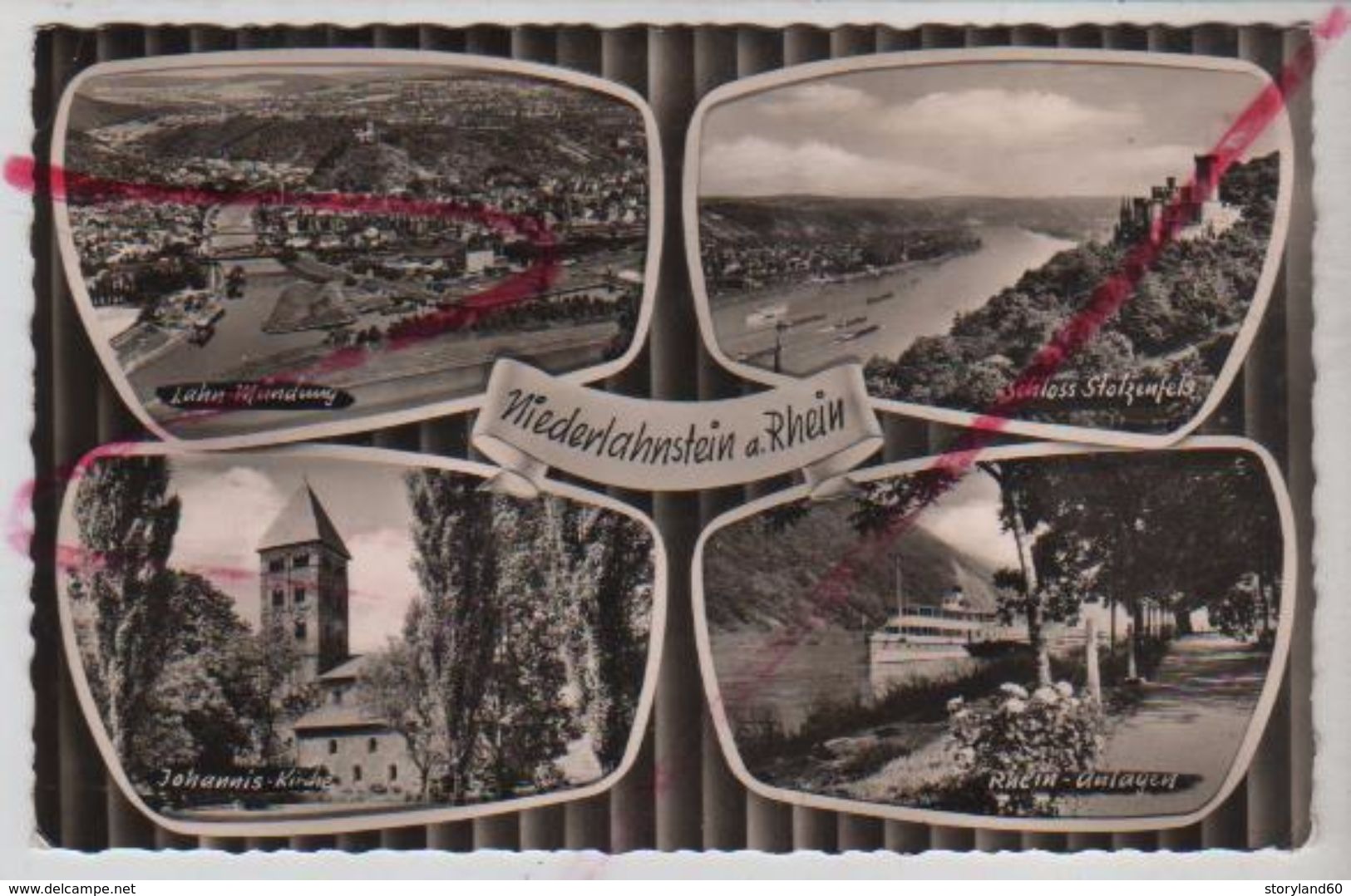 Cpsm St003225 Niederlahnstein Am Rhein 4 Vues Sur Carte - Lahnstein