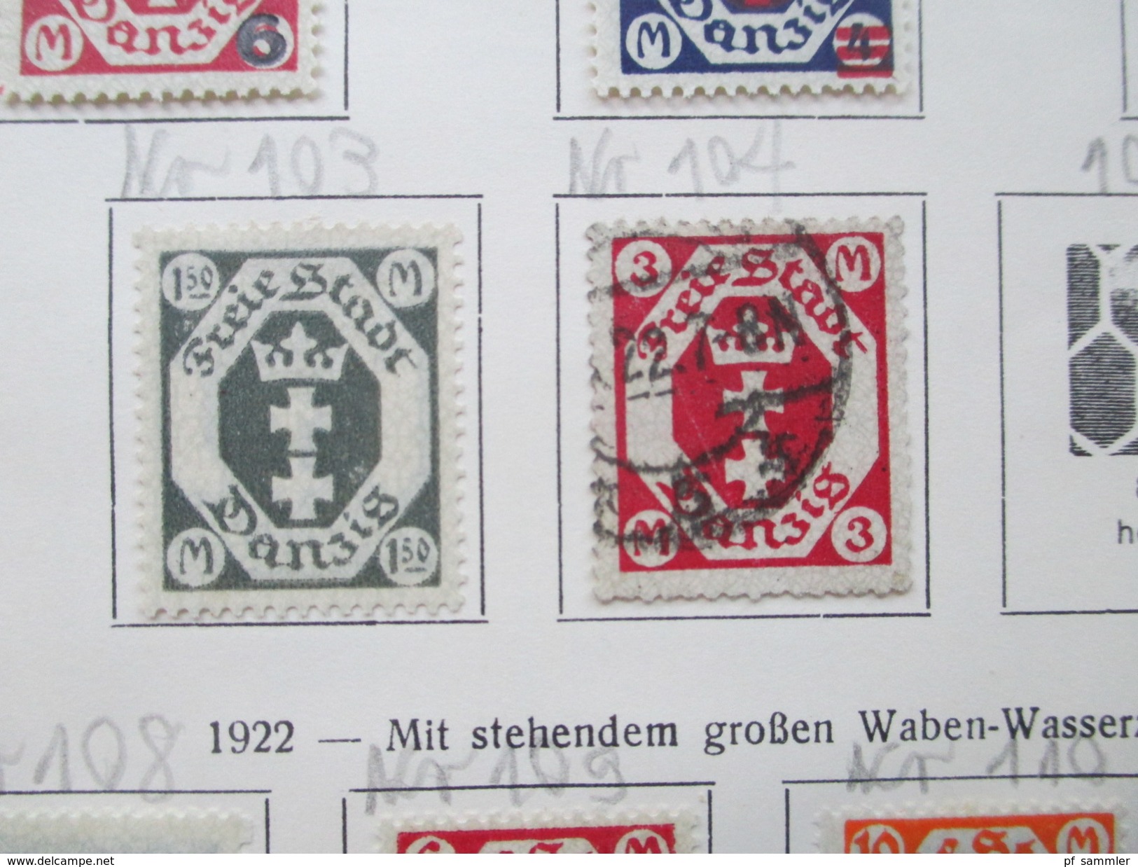 Sammlung Danzig ** / * / o mit ein paar besseren Marken! Viele Marken auf alten VD Seiten. Stöberposten / Fundgrube??