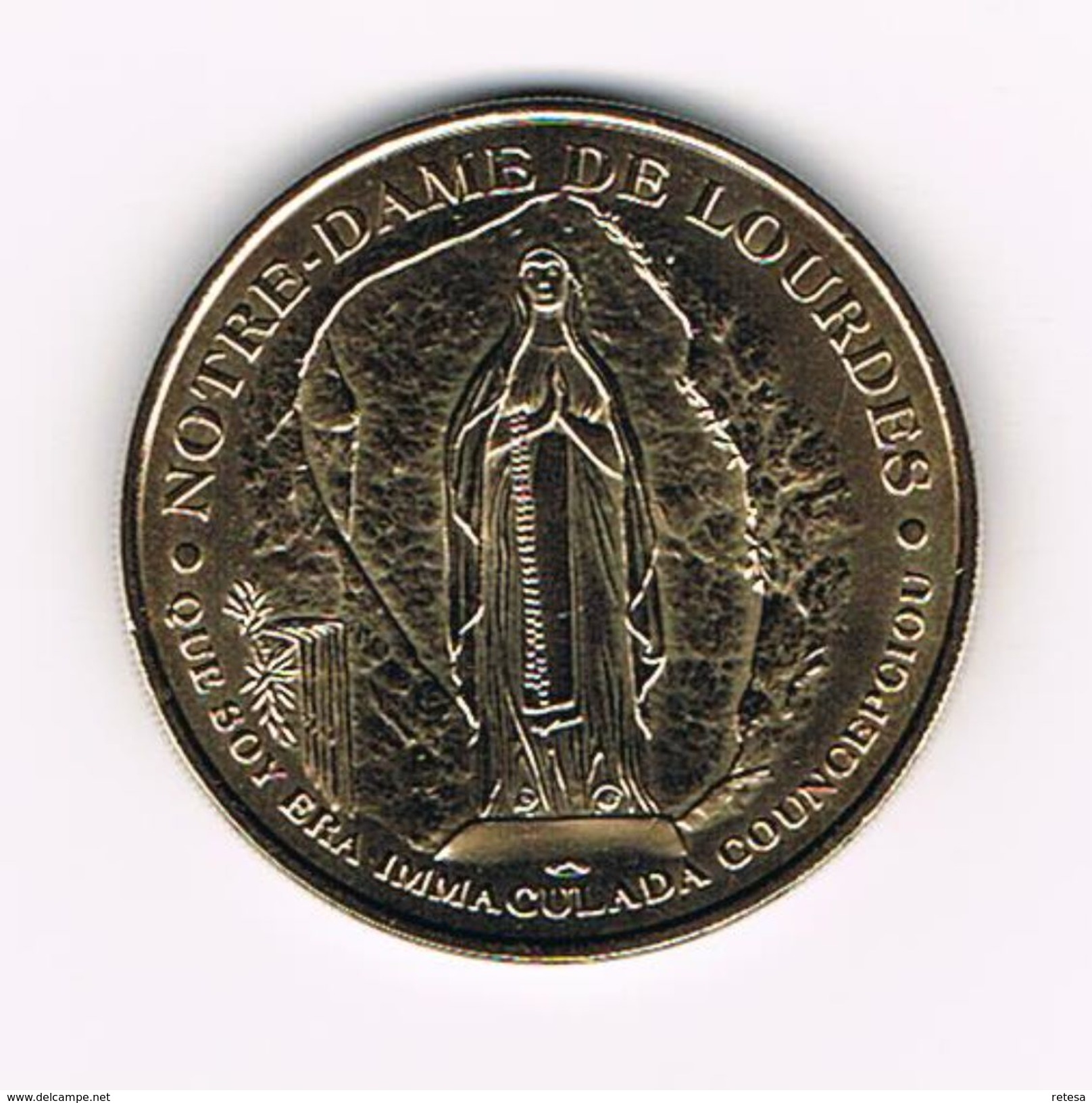 )  PENNING  NOTRE - DAME DE LOURDES - SANCTUAIRES NOTRE DAME - Souvenirmunten (elongated Coins)