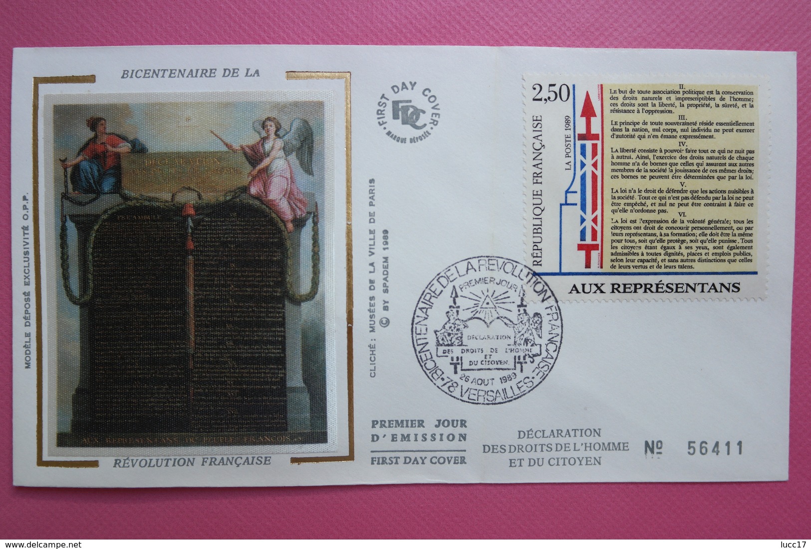 1989 FDC  Soie Bicentenaire De La Révolution Française - Revolución Francesa