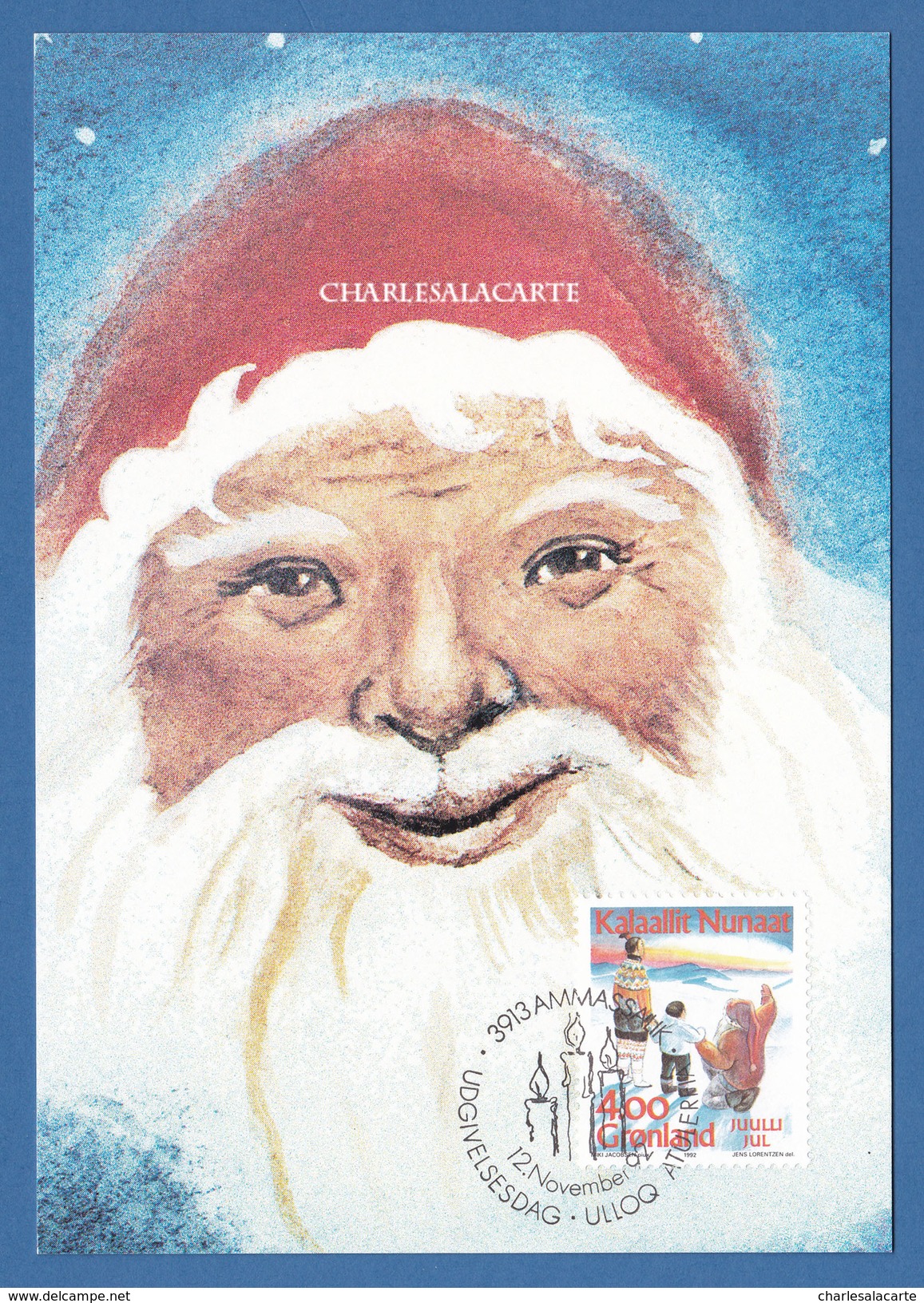 GREENLAND 1992 MAXICARD (1)  CHRISTMAS  FACIT 229 - Maximumkaarten