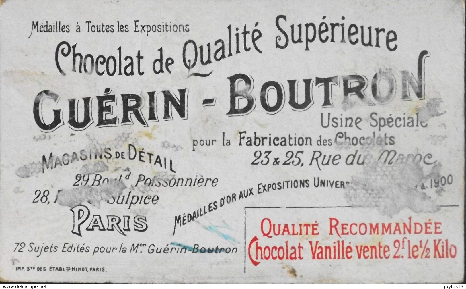 Chromo & Image - Chromo. Tour Doré - Chocolat Guérin-Boutron - Les Indes - La Porte De Lucknow - En B. état - Guérin-Boutron