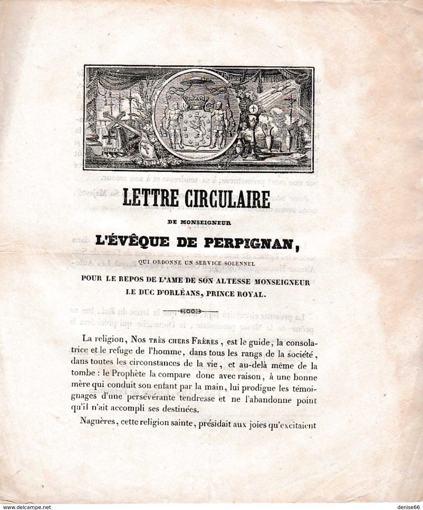 (13 Juillet 1842 MORT Accidentelle Du Duc D'ORLÉANS, Prince Royal) - Juillet 1843 Jour Anniversaire De Sa Mort - - Documenti Storici