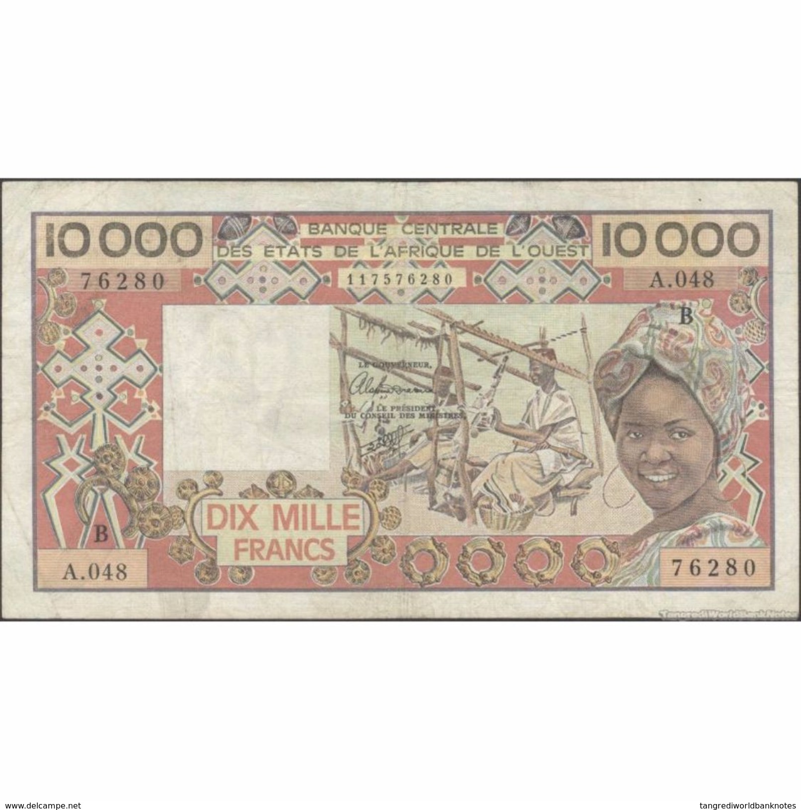 TWN - BENIN 209Bj - 10000 10.000 Francs 1991 A.048 - 76280 F+ - Benin